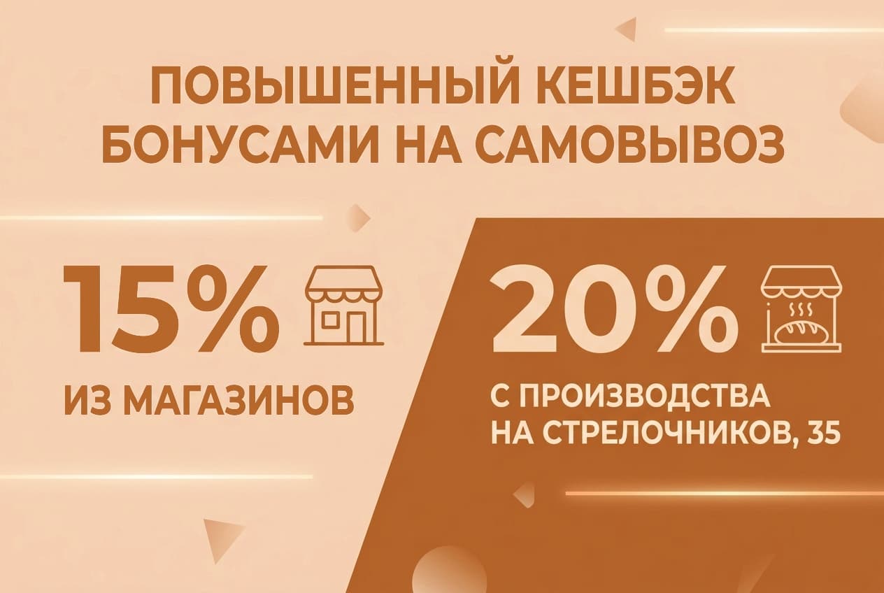 Повышенный кешбэк на самовывоз