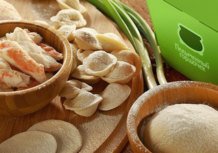 Пельмени с крабом и морским окунем