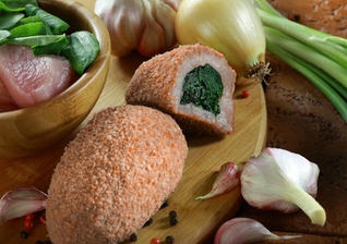Зразы из индейки и куриной грудки со шпинатом замороженные