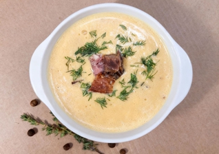 Суп-пюре гороховый с копченостями