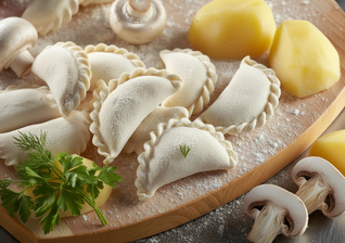 Вареники с картофелем и грибами замороженные