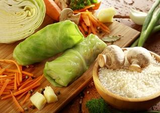 Голубцы овощные с грибами